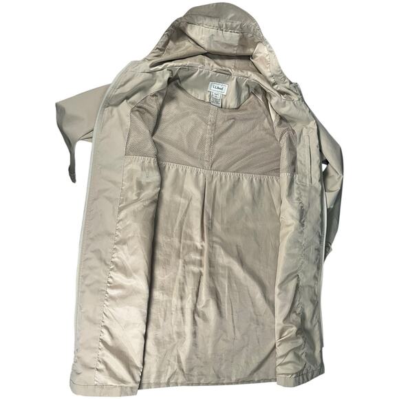 L.L. Bean Women’s Large Camel Hooded Trench Coat Lightweight Full Zip Outdoor - Picture 10 of 14
